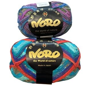 Noro Sekku Yarn Lot 2 Skeins Cotton Wool Silk Lace Weight Made in Japan Multi